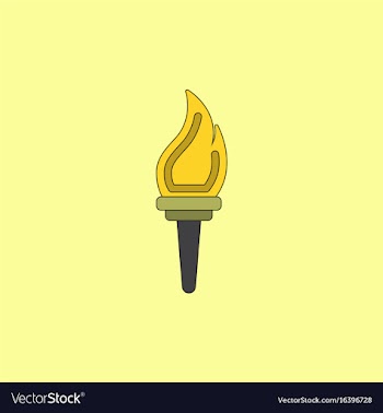 Torch icon symbol fire hot flame power flaming vector image