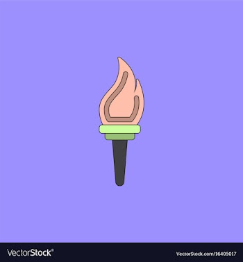 Torch icon symbol fire hot flame power flaming vector image