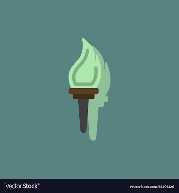 Torch icon symbol fire hot flame power flaming vector image