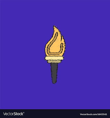 Torch icon symbol fire hot flame power flaming vector image