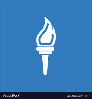Torch icon symbol fire hot flame power flaming vector image