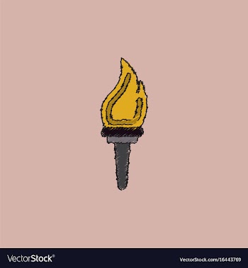 Torch icon symbol fire hot flame power flaming vector image