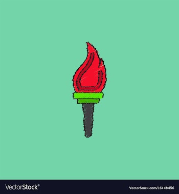 Torch icon symbol fire hot flame power flaming vector image