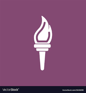 Torch icon symbol fire hot flame power flaming vector image