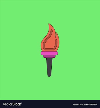 Torch icon symbol fire hot flame power flaming vector image