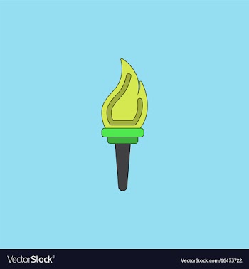 Torch icon symbol fire hot flame power flaming vector image