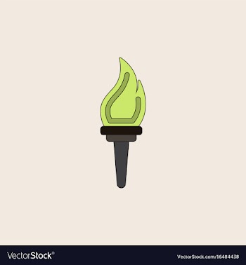 Torch icon symbol fire hot flame power flaming vector image