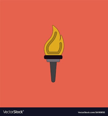 Torch icon symbol fire hot flame power flaming vector image