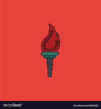 Torch icon symbol fire hot flame power flaming vector image