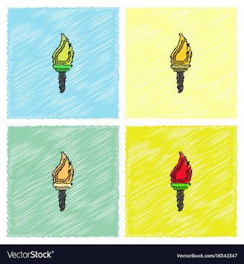 Torch icon symbol fire hot flame power flaming vector image