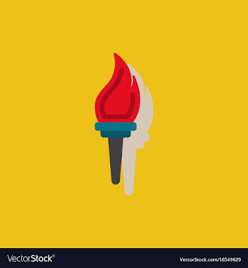 Torch icon symbol fire hot flame power flaming vector image