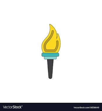 Torch icon symbol fire hot flame power flaming vector image