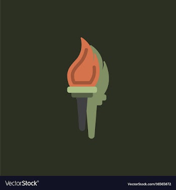 Torch icon symbol fire hot flame power flaming vector image