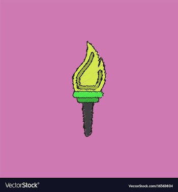 Torch icon symbol fire hot flame power flaming vector image