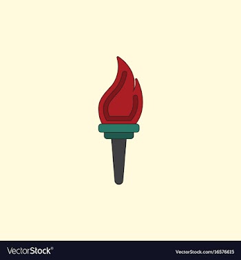 Torch icon symbol fire hot flame power flaming vector image