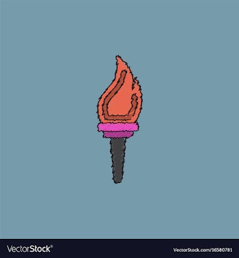 Torch icon symbol fire hot flame power flaming vector image