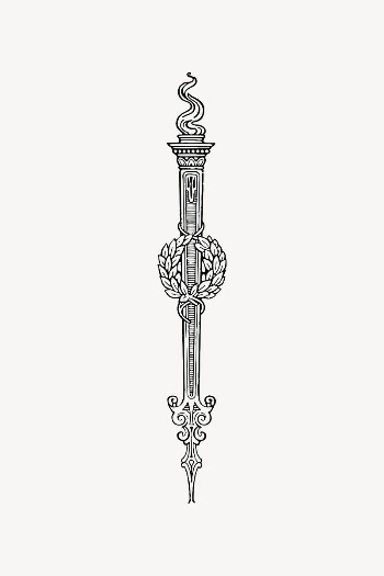 Torch ornament clipart, drawing illustration | Free Vector Illustration - rawpixel