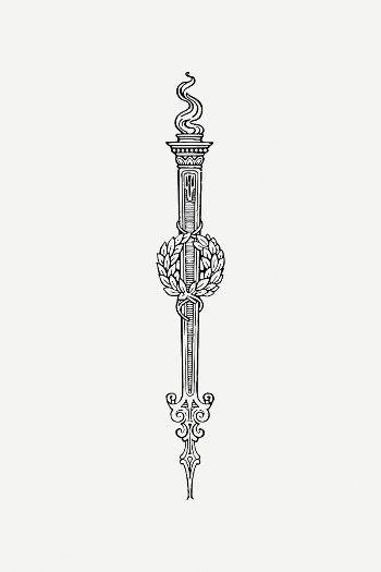 Torch ornament collage element, vintage | Free PSD Illustration - rawpixel