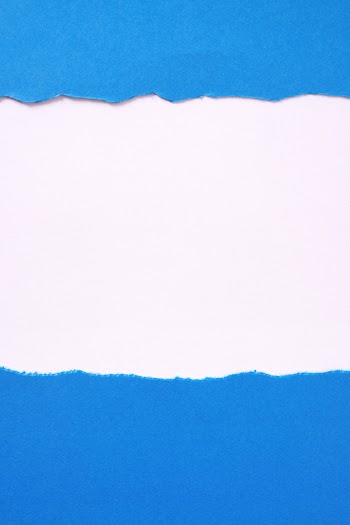 Torn blue paper white background border frame vertical Free Photo