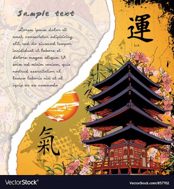 Torn cardboard with temple vector image