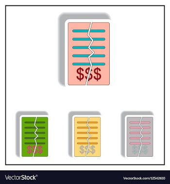Torn contract collection in vector image
