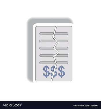 Torn contract in paper sticker vector image