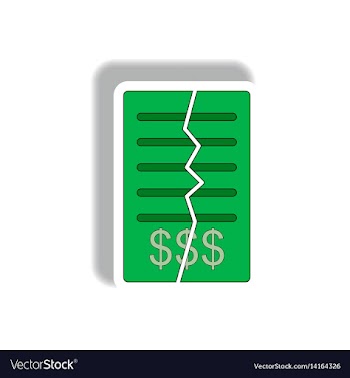 Torn contract in paper sticker vector image