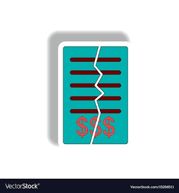 Torn contract in paper sticker vector image