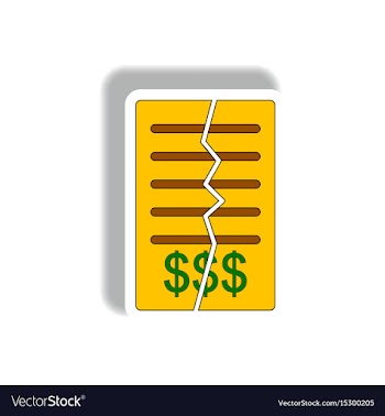 Torn contract in paper sticker vector image