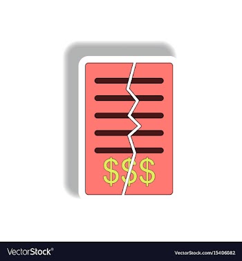 Torn contract in paper sticker vector image