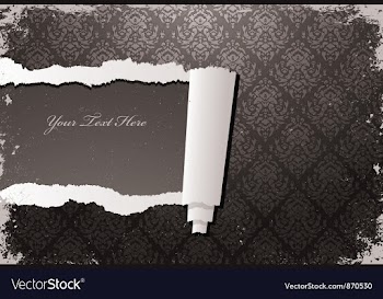 Torn damask wallpaper with grunge vector image