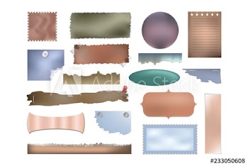 Torn scrap paper set for a scrapbook