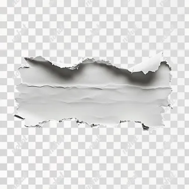 Torn White Paper Sheet Laid Horizontally on Dark Surface