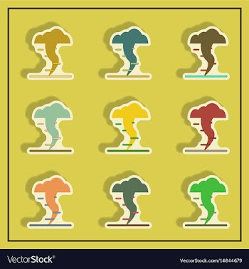Tornado sticker collection vector image
