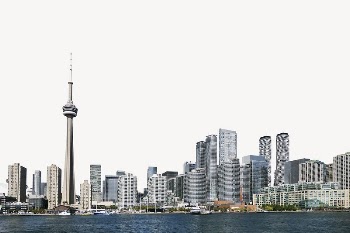 Toronto cityscape border, office buildings | Free PSD - rawpixel