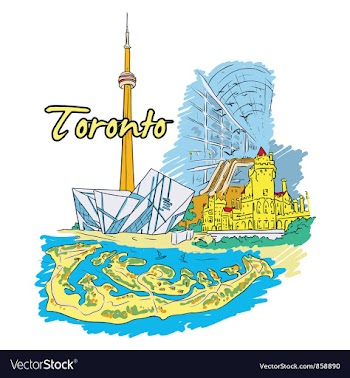 Toronto doodles vector image