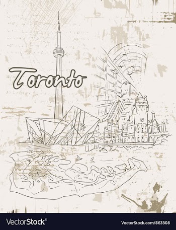 Toronto doodles vector image