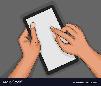 Touch screen by hand vector image