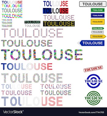 Toulouse text design set vector image