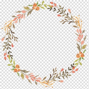 Tour 2018 Design Watercolor painting , simple floral wreath transparent background PNG clipart