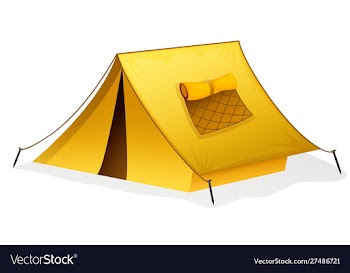 Tourism and camping symbols with tents vector image