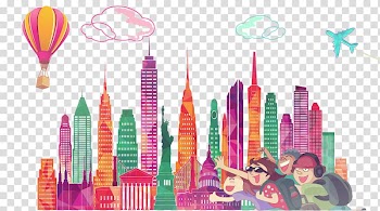 Tourism , Colorful city transparent background PNG clipart