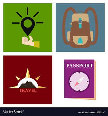 Tourism icon set included icons as tourist guide vector image