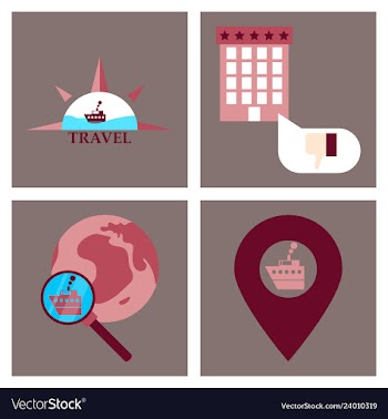 Tourism icon set included icons as tourist guide vector image