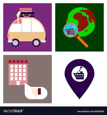 Tourism icon set included icons as tourist guide vector image