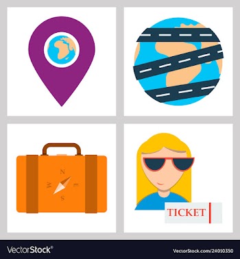Tourism icon set included icons as tourist guide vector image