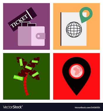 Tourism icon set included icons as tourist guide vector image
