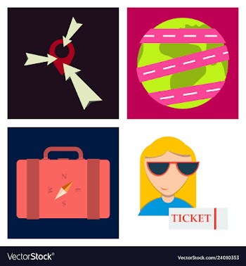 Tourism icon set included icons as tourist guide vector image