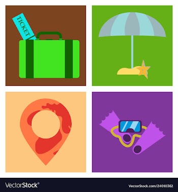 Tourism icon set included icons as tourist guide vector image