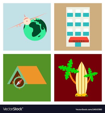 Tourism icon set included icons as tourist guide vector image